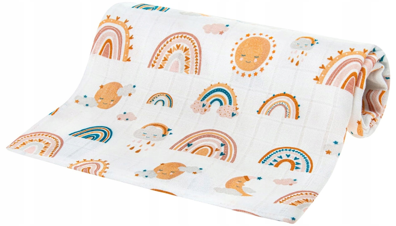 Pieluszka bambusowa 75x75 TĘCZA BOCIOLAND